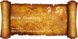 Hock Szabina névjegykártya